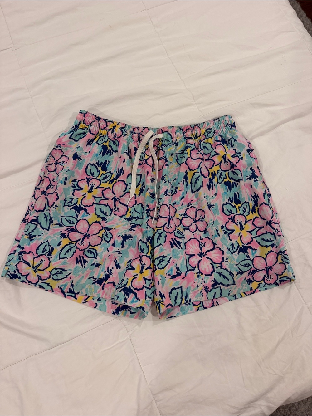 chubbies Floral Drawstring Shorts - Pink & Teal